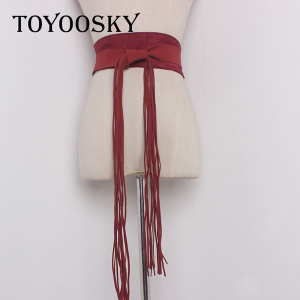 

female belts for women harajuku simple super wide woman belt with tassel trap jeans dress wide high quality, Black;brown