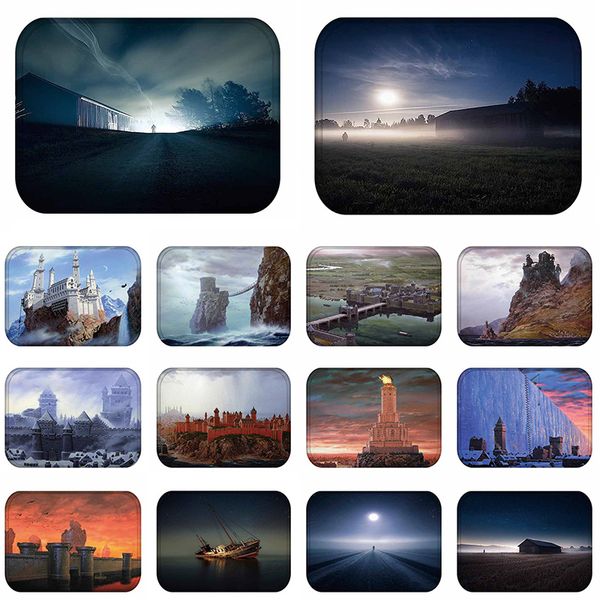 

40x60cm natural scenery travel place anti-slip floor mat outdoor rugs animal front door mats kitchen mat for living room