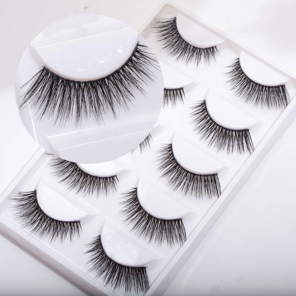 

5 pairs 3d mink lashes false eyelashes natural makeup eyelash extension long cross volume soft fake eye lashes winged faux cils