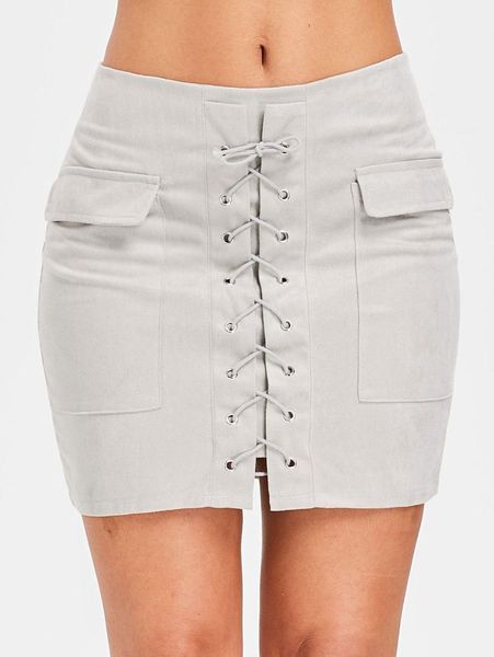 

kenancy faux suede slim fitted skirt, Black