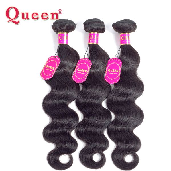 

queen hair products brazilian body wave human hair extensions ipc 100% remy weave bundles buy 3 or 4 bundles for one head, Black;brown