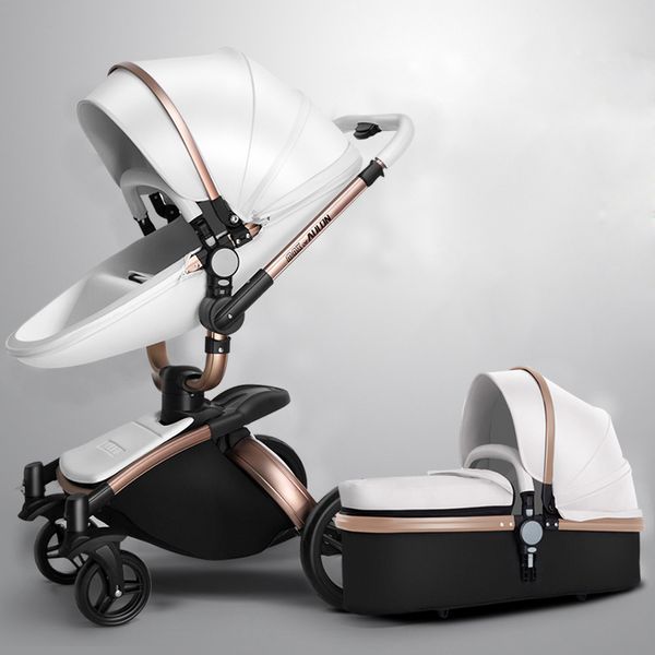 

aulon baby stroller 2 in 1 baby stroller pu leather can sit and lie four seasons winter russia ing