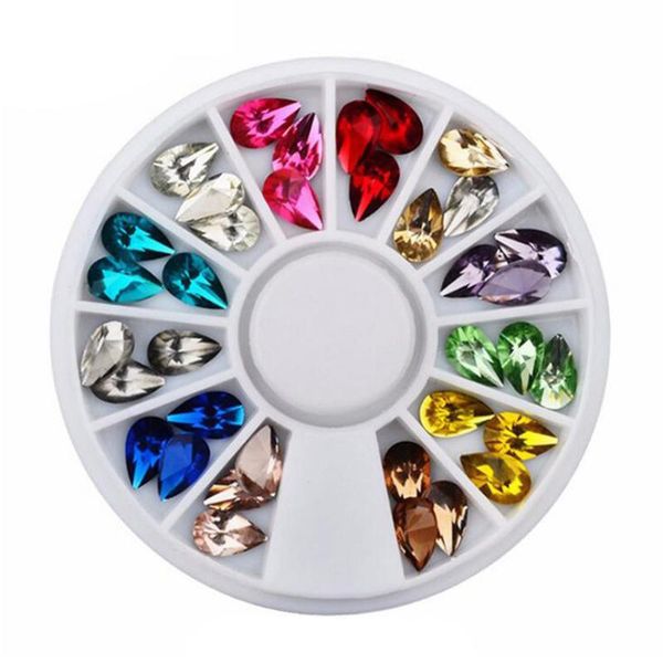 

12 colors nail art decorations water drop rhinestone diy nail ornaments for mobile phones mirrors clothing hats bags, Silver;gold