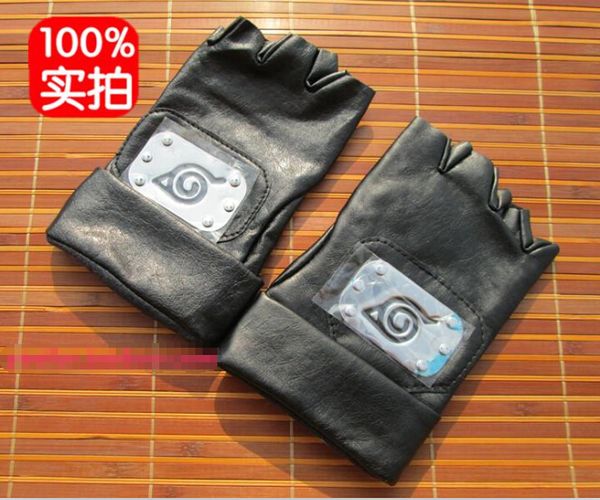 

naruto ninja cosplay konoha emblem kakashi sensei cosplay glove black cs05, Blue;gray