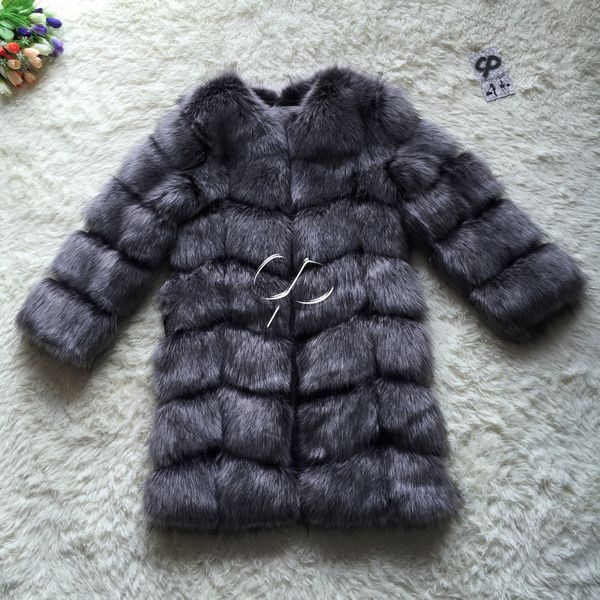 

cp brand long fur coat winter women faux fox fur coats shaggy womens fake jacket luxury coat jacket custom length size, Black