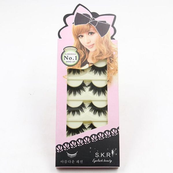 

новая мода естественный макияж длинный крест поддельные ресницы ручной толстые черные накладные ресницы расширение красоты макияж инструмент