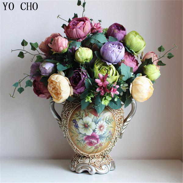 Acheter 12 Fleurs Heads Livraison Gratuite Bouquet Européen En Gros Pas Cher Soie Pivoine Articial Fleur Faire à La Main Tissu Fleurs De 2538 Du