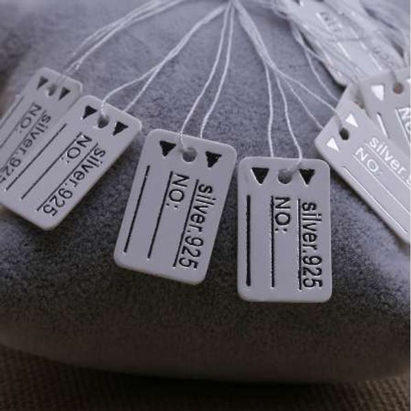 

1000pcs 925 silver label string price tags display 0.9x0.6" fashion