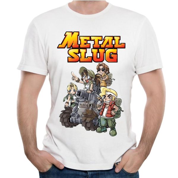 

metal slug t shirt vintage game custom graphic homme tee shirt, White;black