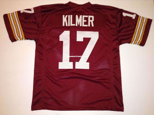 

retro custom sewn stitched y kilmer burgundy mitchell & ness jersey s-5xl,6xl men's football jerseys rugby, Black;blue