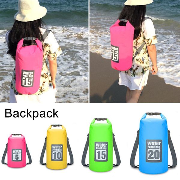 

outdoor portable pvc waterproof backpack storage sack kayak rafting bag sport bags travel equipment
