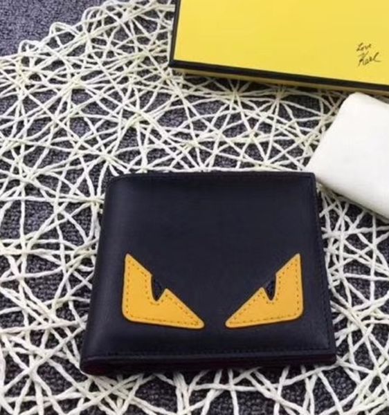 

2018 new designer purse for men bags usa style genuine leather striped lining monster look wallets, Red;black