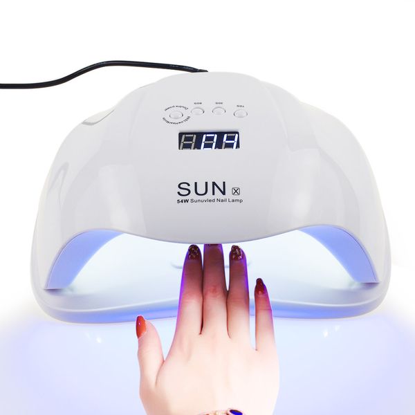 

sun x 48/54w nail dryer uv led nail lamp lcd display 36 leds dryer lamp for curing gel polish auto sensing manicure tool