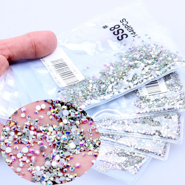 

super glitter ss3-ss8 crystal rhinestones flatback nail rhinestone 3d non ix nail art decoration diy glass manicure, Silver;gold