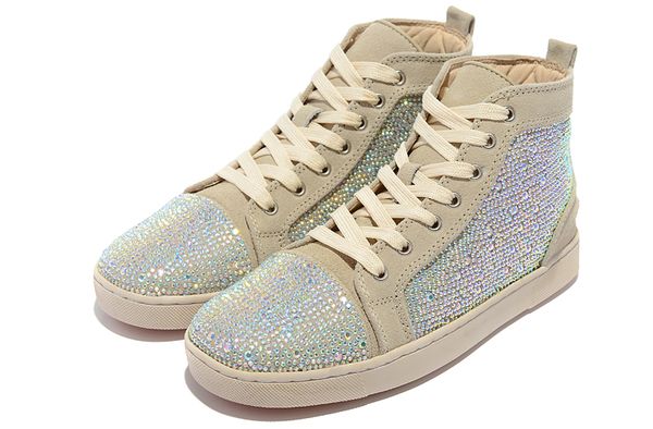 

2018 new luxury men high apricot flat rivets nubuck leather shoes dress wedding casual walk shoes size 39-46