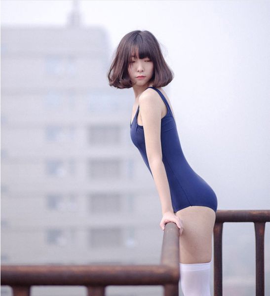 

Cotton Japanese School Uniform Sukumizu Swimwear Cosplay Costume Bikini One Piece Swimsuit Bikinis Women Swim Suit Top Swim Wear