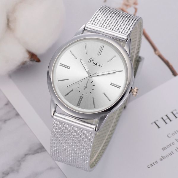 

lvpai brand ladies wrist watch luxury silver silicone strap creative dress quartz clock fashion simple silver bracelet watches, Slivery;brown