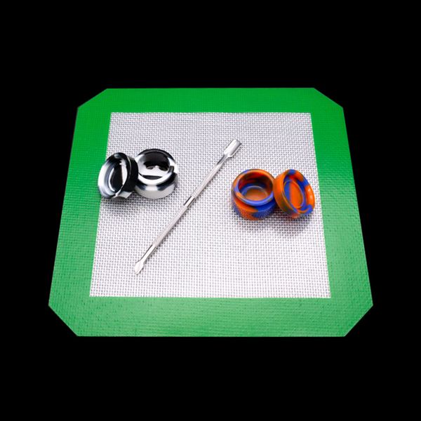 Narghilè Cera Dabbers usa strumenti per pala con scatola contenitore in silicone kit pad in silicone set strumento dabber in acciaio inossidabile bong per erbe secche