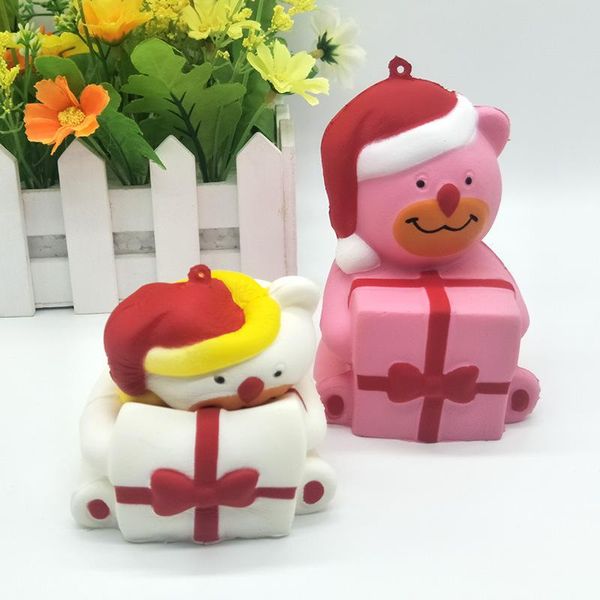 

DHL 20PCS interesting Squishy toys kids children Christmas gift Santa Claus inched back teddy bear snowman penguin Decompression toy