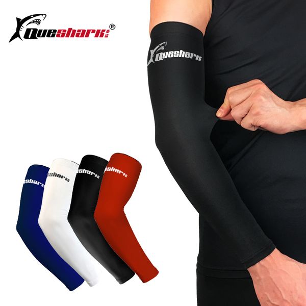 

2pcs compression basketball volleyball running arm warmer bike cycling arm sleeves cover men golf sport elbow pads uv protection, Black