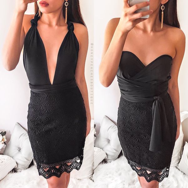 

2018 women elegant sleeveless new black white back strap lace dress women female for party dress, Black;gray