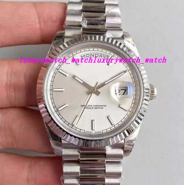 

Luxury men ew factory 40mm white gold ilver apphire cal 3255 movement automatic date luminou men 039 watche