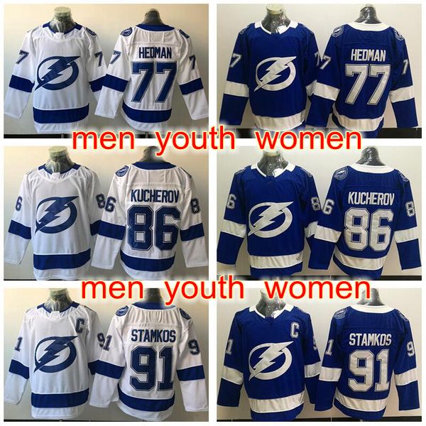 

Men Kids Tampa Bay Lightning Ice Hockey 91 Steven Stamkos Jerseys 77 Victor Hedman 86 Nikita Kucherov Jersey 9 Tyler Johnson Man Youth Woman
