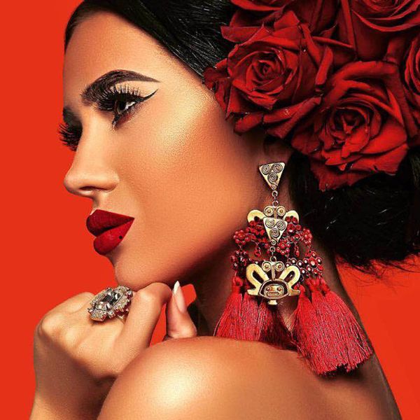 

qiaose new design big tassel earrings for women fashion jewelry women maxi dangle earrings, Silver