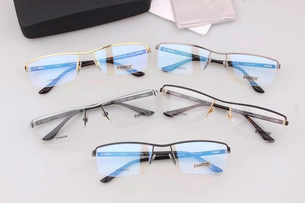 

brand design -2018 new titanium frame 360 degree rotating leg business high-end male glasses fashion size 59-18-135, Black
