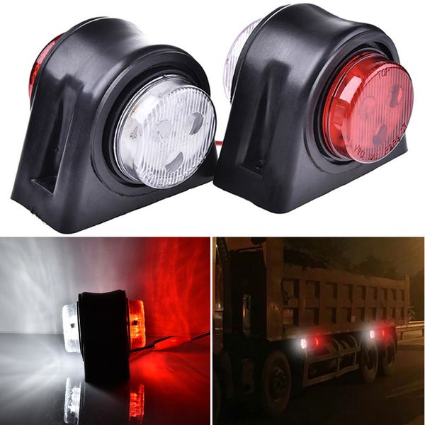 

1 pair led double side marker light clearance lamp 12v 24v truck trailer caravan tail light red& white