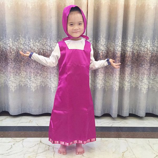 

Roupa Da Masha and Bear Clothing Costume For Kids Masha Y el oso Cosplay Party Decoration Childrens Fancy Dress anime onesie Y1892706