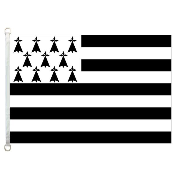 

good flag]brittany(gwenn ha du) flags banner 3x5ft-90x150cm 100% polyester country flags, 110gsm warp knitted fabric outdoor flag
