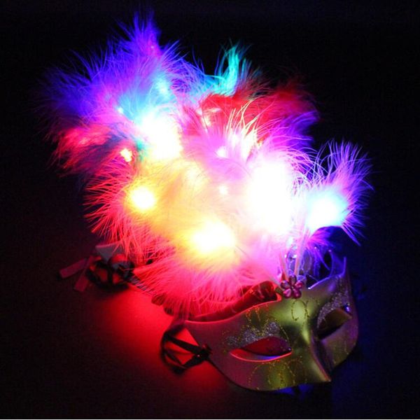 

15psc/lot women girls led flashing butterfly masks glowing cartoon mask kids adults carnival masquerade party dress decor