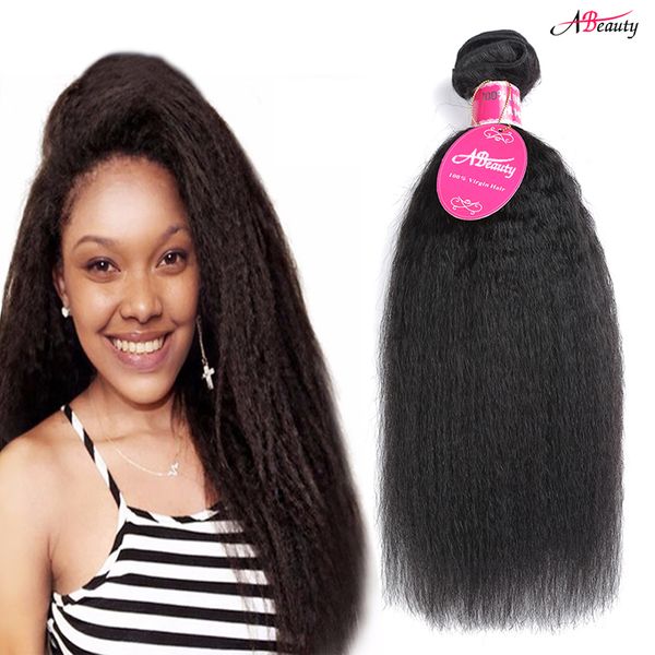 8a Malaysian Kinky Straight Human Hair Weave Unprocessed Malaysian
