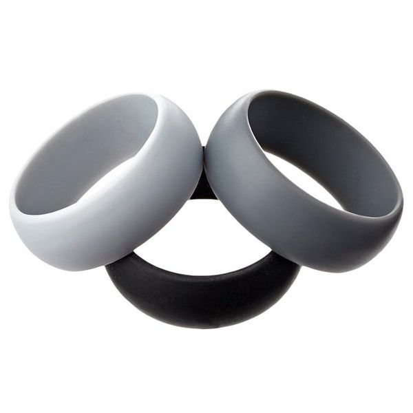 

8mm wide smooth men's electronic cigarette silicone ring simple ring cross 3 color group personality jewelry support fba drop shipping, Silver