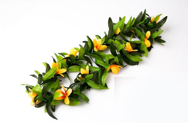 60/70 cm [2 piedi] Ghirlande di foglie dicroiche con fiori di gelsomino 12 pezzi / lotto Ghirlanda di fiori in stile Hawaii per la decorazione di matrimoni / feste