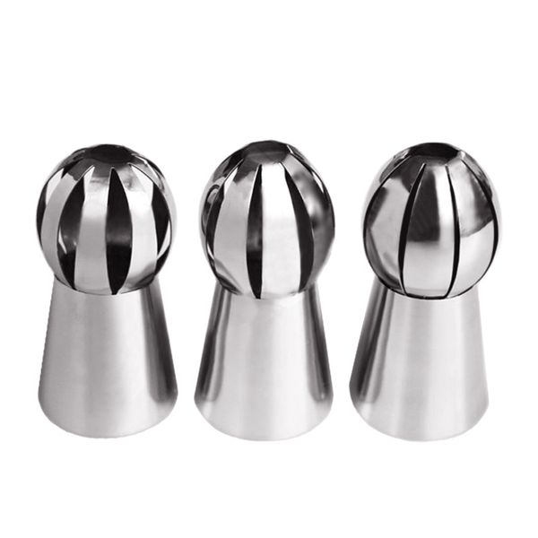 

wholesale- 3pcs russian tulip nozzles stainless steel icing piping tips set cupcakes rose flower pastry cake decorating tools #85082