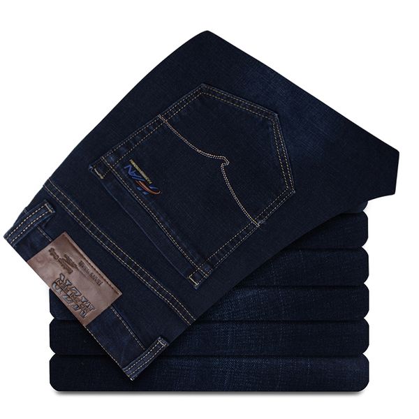 

2018 brand new mens fashion loose jeans business casual slim jeans classic trousers denim pants large size 44 46 48, Blue