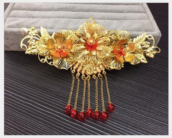 

bride, dragon, phoenix, gown, headwear, red phoenix, national style, chinese qipao, jewelry, ancient costume, performance accessories, Slivery;golden