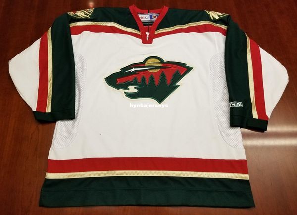 

custom minnesota wild vintage ccm hockey jersey white mens retro jerseys, Black;red