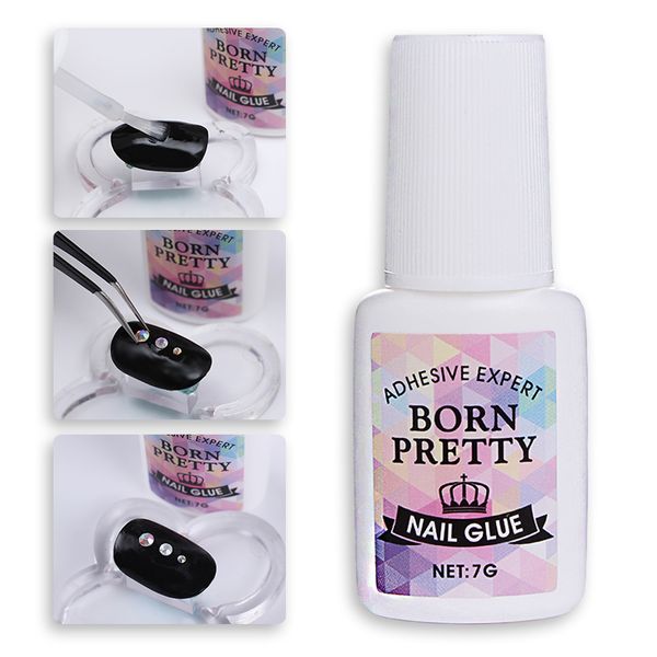 

1 bottle born pretty nail decoration adhesive glue fast-dry for uv/led 7g manicure nail art tool accessories, Red;pink