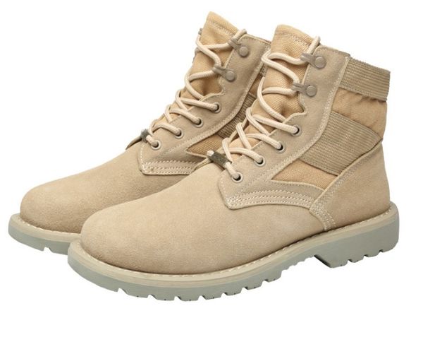 

mens genuine leather martin boots desert ankle army boots outdoors men middle half boot canvas leather melt shoes zy838, Black