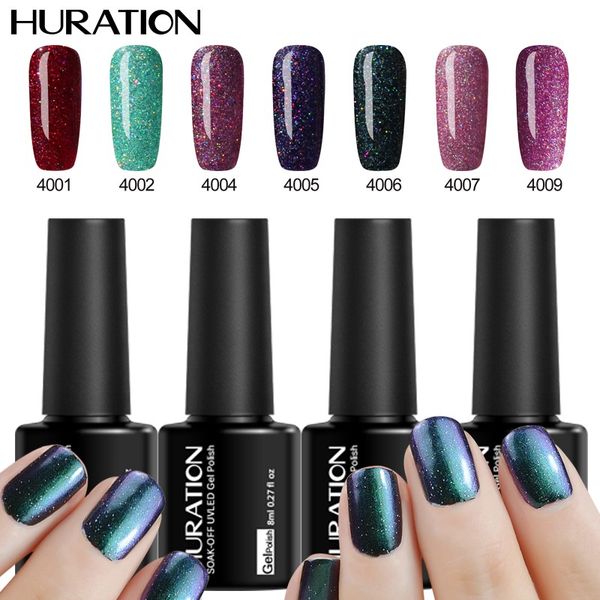 

huration 8ml neon uv gel polish bling gel lacquer soak off uv led 19 colorful neon nail polish shiny hybrid varnish art, Red;pink