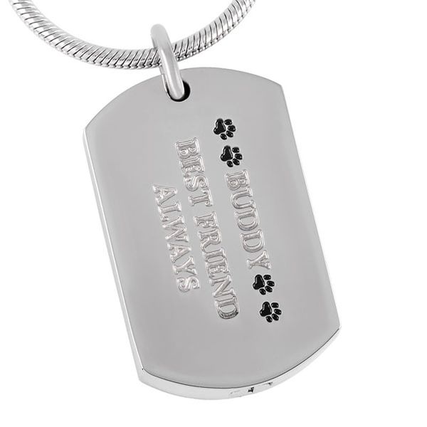 

ijd8022 my friend dog stainless steel cremation keepsake necklace for ashes urn souveir memorial pendant jewelry, Silver
