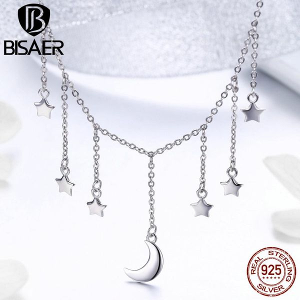 

bisaer 925 sterling silver necklaces pendant ecn301