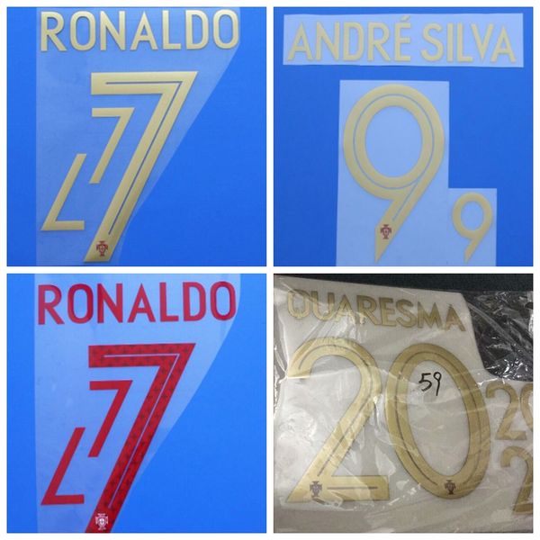 

2018 2019 Португалия RONALDO ANDRE SILVA QUARESMA шрифт Имя номер Печать патчей значки, Футбольные значки
