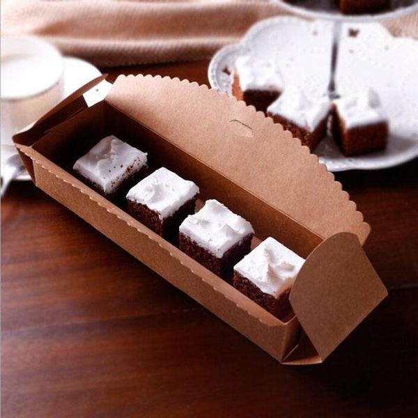 

23*7*4cm cardboard box macaron packaging brown kraft paper party jewelry cake wedding favor gift scalloped packing box