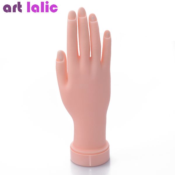 

1pcs flexible soft plastic flectional mannequin model painting practice tool nail art fake hand for training nail salon, Red;gold