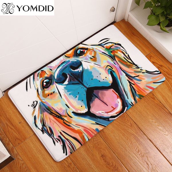 

2017 modern style mats lovely dog printing carpets anti-slip floor mat kitchen living room outdoor rugs animal front doormat