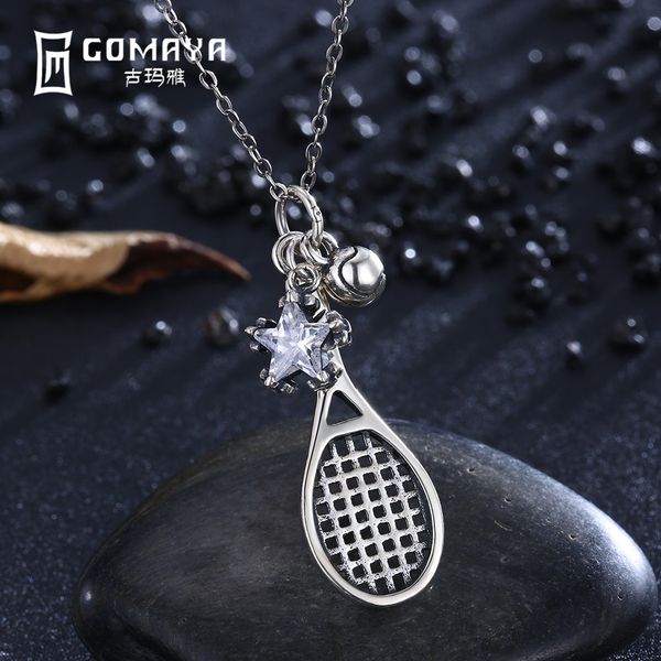 

gomaya authentic 925 sterling silver tennis pendant necklace for women fine jewelry clear zircon star 2018 arrival